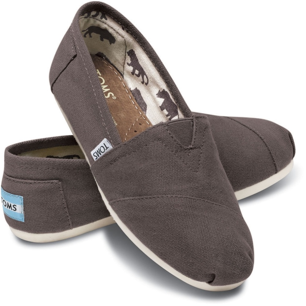 New Without Box Tom's Ash Canvas Classic Shoes 8